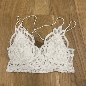 Free People Lace Bralette/Cropped Shirt White Small - FP One Adella Bralette